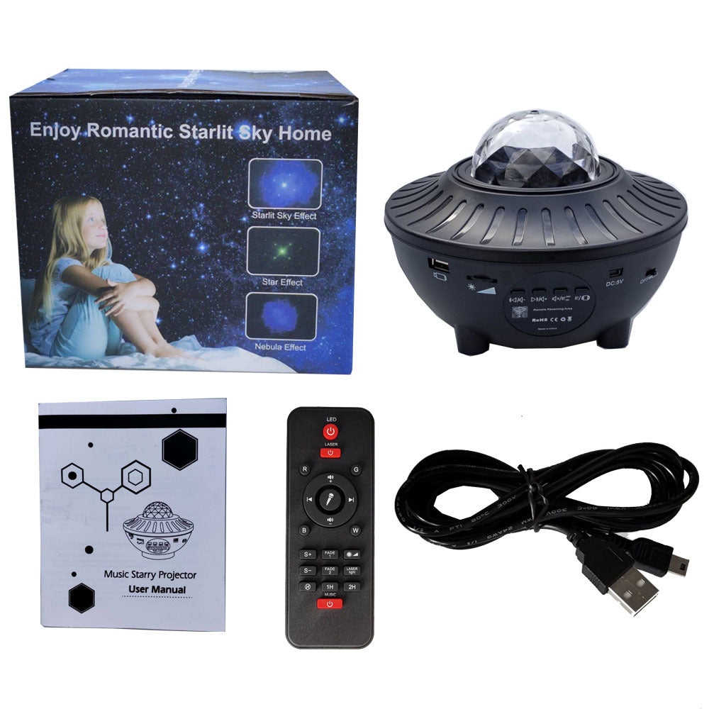LED Bluetooth Music Projector Light – Starry Sky Ceiling Light with Speaker & Remote Control