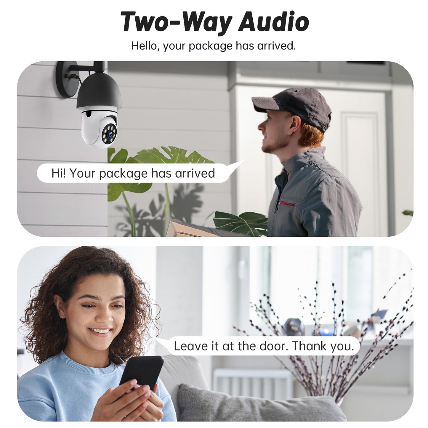 Smart Light Bulb Camera 2-Pack – 2K WiFi E27 Indoor IP Security Cameras with Full HD & Color Night Vision