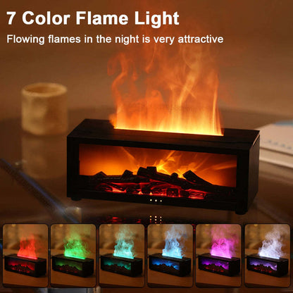3D Flame Essential Oil Diffuser – Colorful LED Aromatherapy Humidifier, Large Mist Output, Fireplace Flame Effect