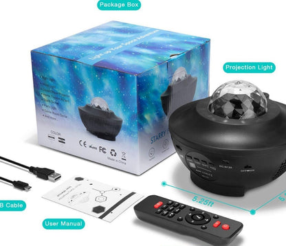 LED Bluetooth Music Projector Light – Starry Sky Ceiling Light with Speaker & Remote Control