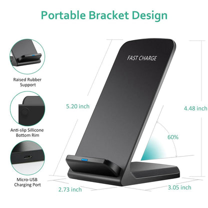Fast Qi Wireless Charging Stand – Compatible with Samsung Galaxy & All Qi-Enabled Devices