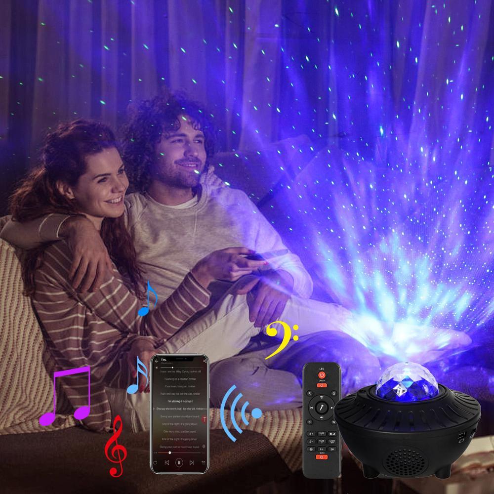 LED Bluetooth Music Projector Light – Starry Sky Ceiling Light with Speaker & Remote Control