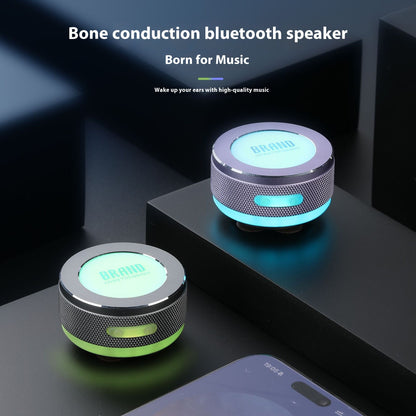 Mini Bone Conduction Bluetooth Speaker – Wireless Vibration Speaker with Colorful LED Light & Surface Adsorption