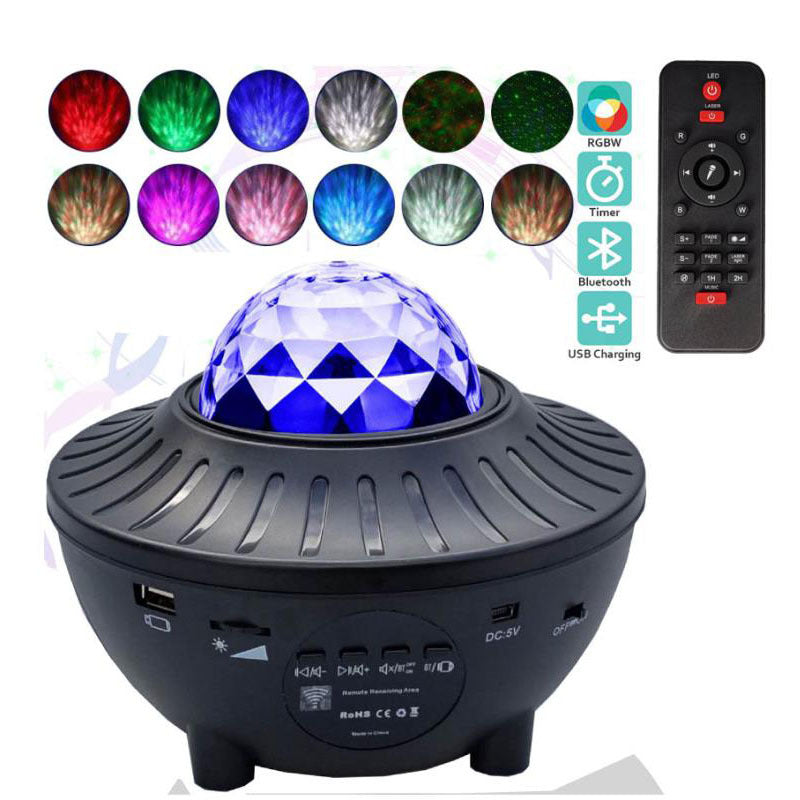 LED Bluetooth Music Projector Light – Starry Sky Ceiling Light with Speaker & Remote Control