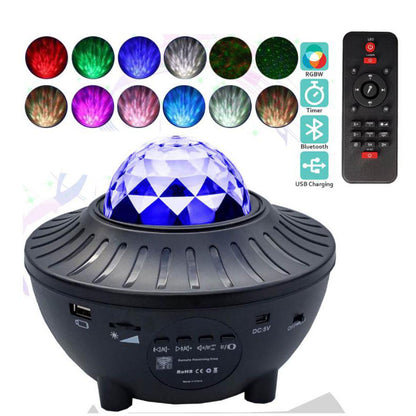 LED Bluetooth Music Projector Light – Starry Sky Ceiling Light with Speaker & Remote Control