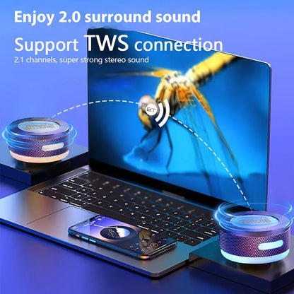 Mini Bone Conduction Bluetooth Speaker – Wireless Vibration Speaker with Colorful LED Light & Surface Adsorption