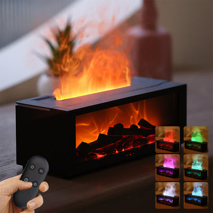 3D Flame Essential Oil Diffuser – Colorful LED Aromatherapy Humidifier, Large Mist Output, Fireplace Flame Effect