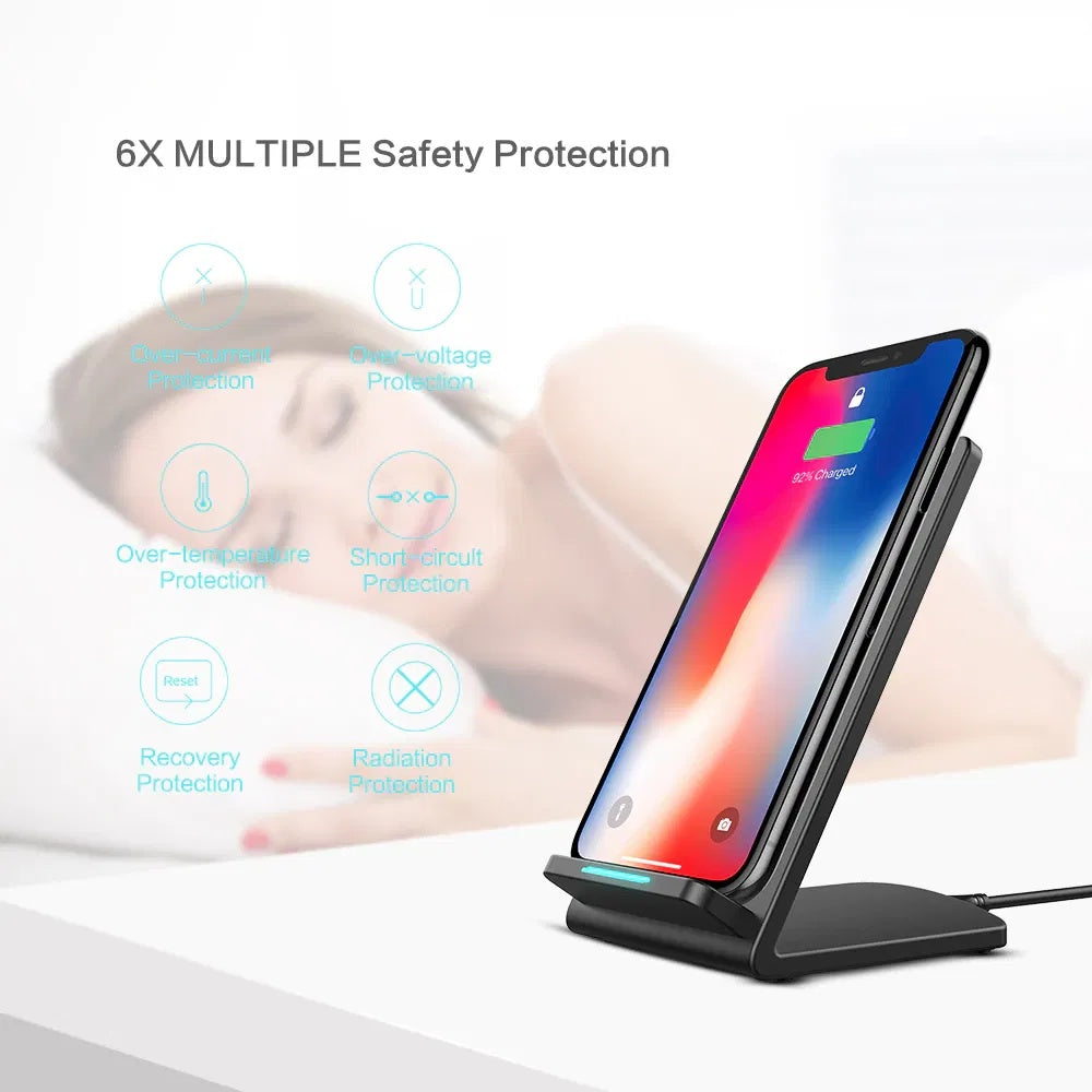 Fast Qi Wireless Charging Stand – Compatible with Samsung Galaxy & All Qi-Enabled Devices