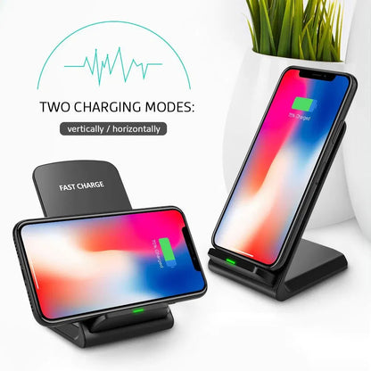 Fast Qi Wireless Charging Stand – Compatible with Samsung Galaxy & All Qi-Enabled Devices