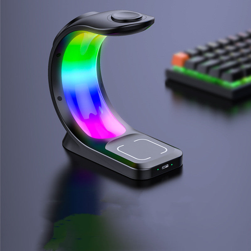 Fast Charging 4-in-1 Magnetic Wireless Charger – Ambient Light Dock for iPhone, AirPods Pro, Apple Watch