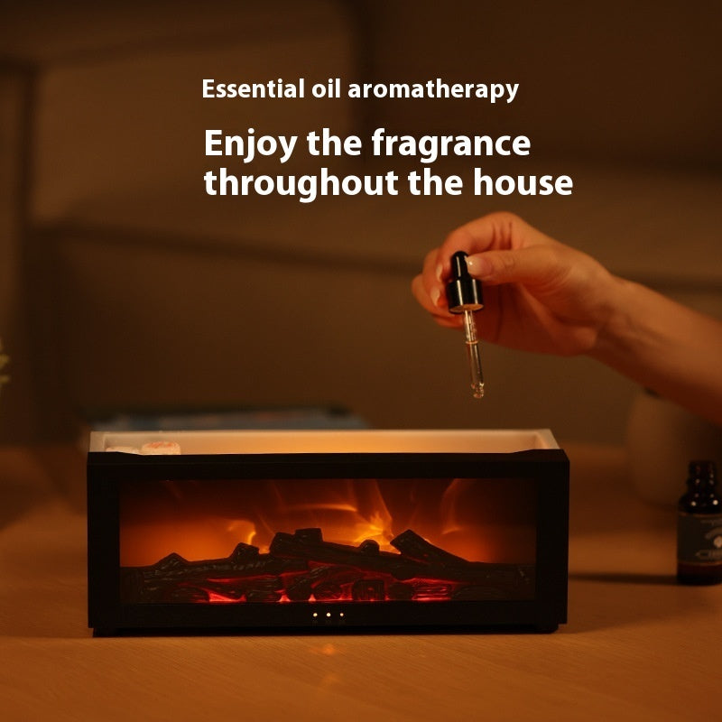 3D Flame Essential Oil Diffuser – Colorful LED Aromatherapy Humidifier, Large Mist Output, Fireplace Flame Effect