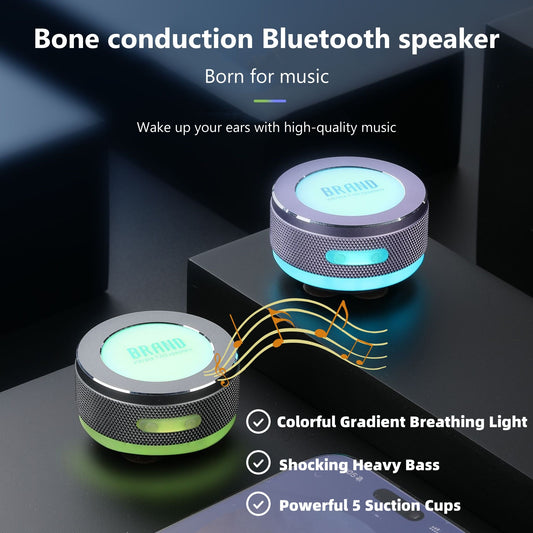 Mini Bone Conduction Bluetooth Speaker – Wireless Vibration Speaker with Colorful LED Light & Surface Adsorption